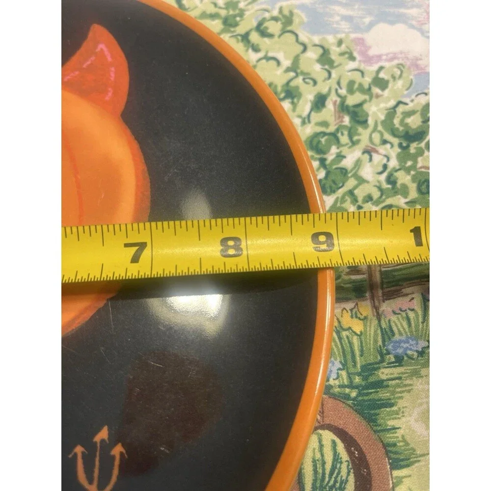8pc Pottery Barn Halloween Pumpkin Melamine 9” Luncheon Plates